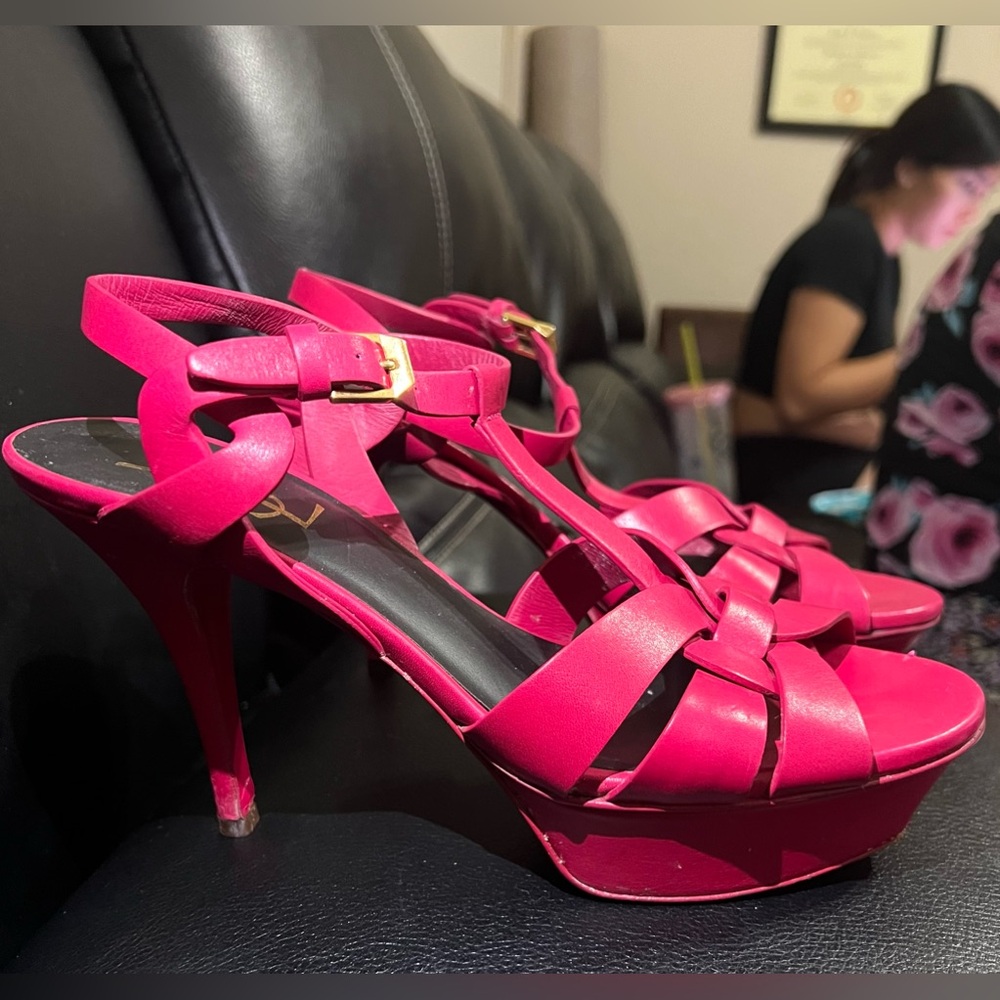 pink YSL heel, size 38, slightly worn but still in good condition. - Picture 3 of 6